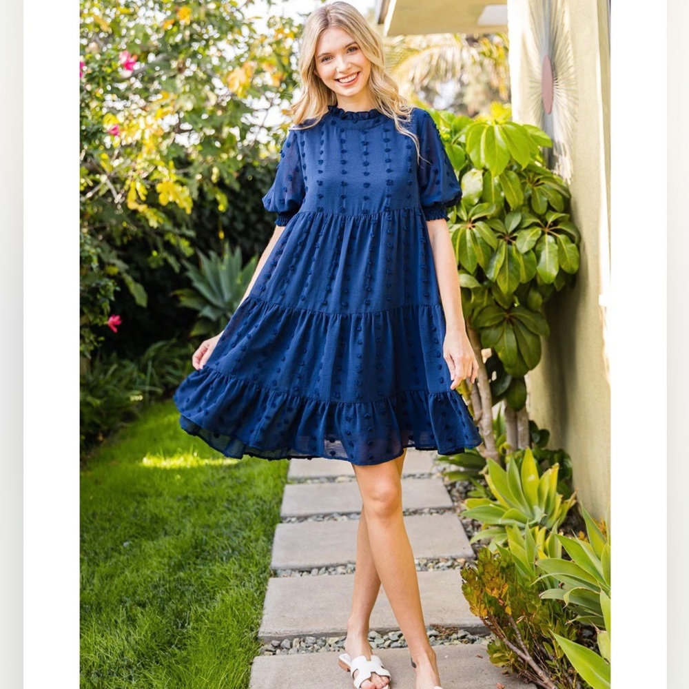 Jodifl Navy Swiss dot dress Size Small